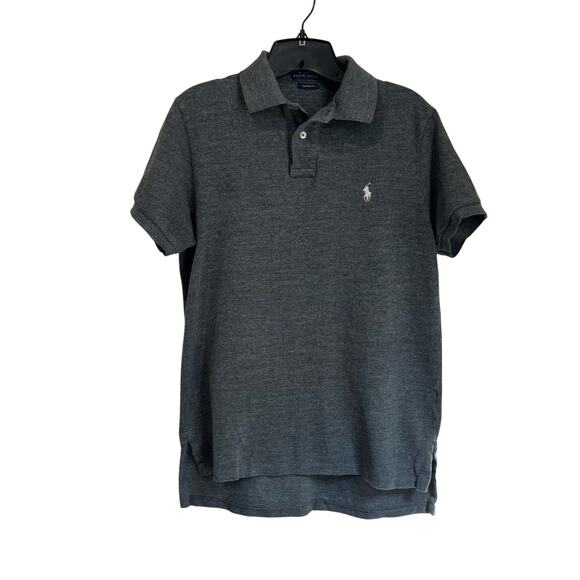 Polo Ralph Lauren Charcoal Gray Short Sleeve Custom Fit Top Sz M - Picture 1 of 6